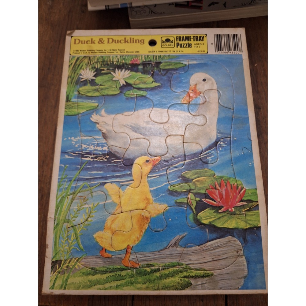Vintage 1983 Golden Frame-Tray Puzzle Duck & Duckling 4511C-33 12 Piece Toy